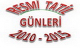 2010 - 2015 yılları resmi tatil günleri