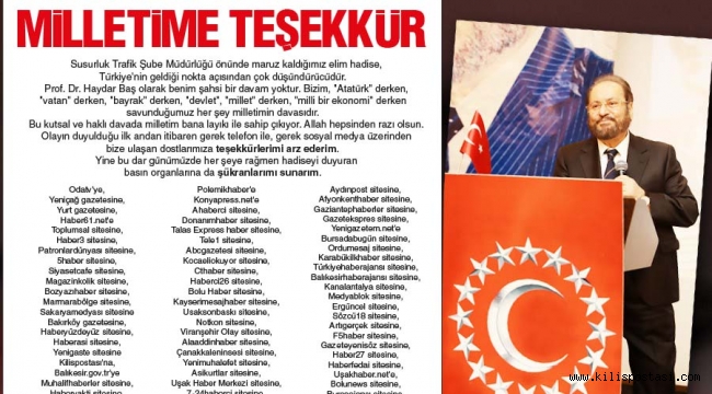 Türk Milleti Haydar Baş'ı Bağrına Bastı