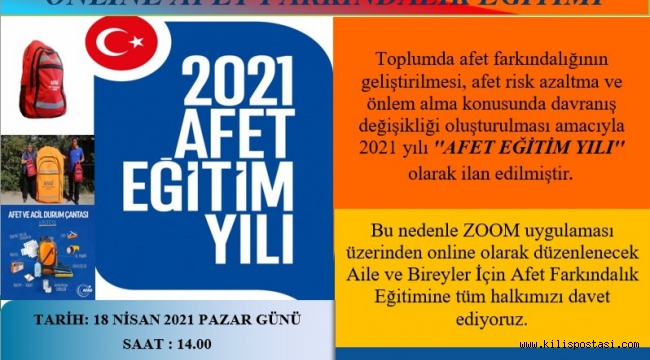 Kilis AFAD'tan Ödüllü Online Eğitim