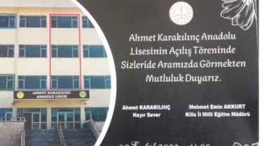 Ahmet Karakılınç Anadolu Lisesi Açılış Törenine Davet