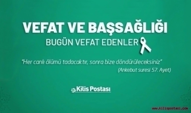 Bugün Vefat Edenler 12 Eylül 2022