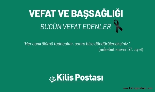 Bugün Vefat Edenler 20 Haziran 2024