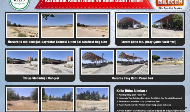 Kilis'te Kurban Bayramı İçin Kesim ve Kelle Ütüm Alanları Belirlendi!