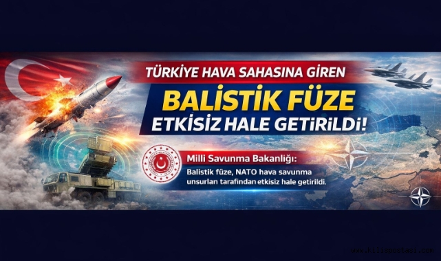 Türkiye Hava Sahasına Giren Balistik Füze Etkisiz Hale Getirildi