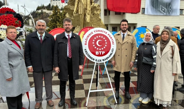 Keçiören’de 23 Nisan ruhu: BTP heyeti Atatürk Anıtı’na çelenk bıraktı