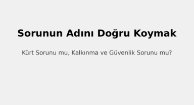 Sorunun Adını Doğru Koymak
